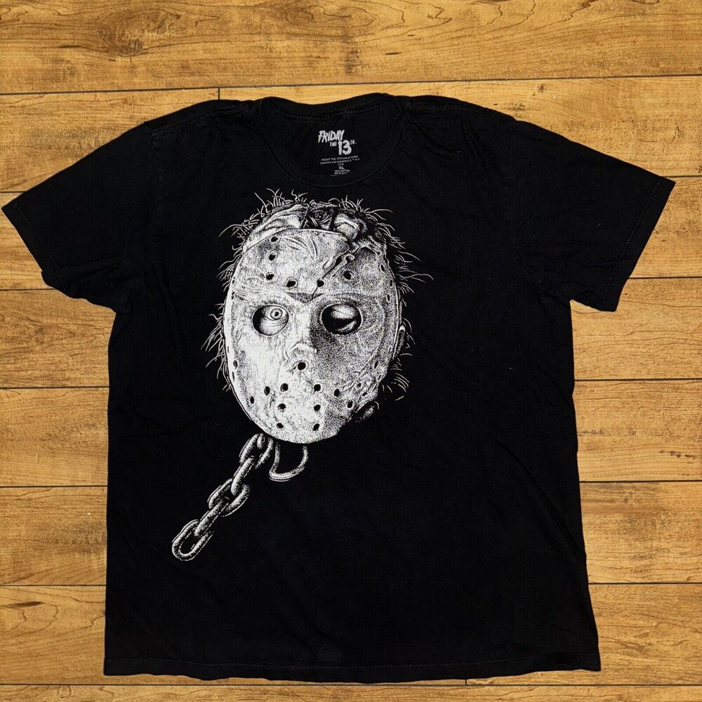 Friday The 13th Jason Black Out T-Shirt XL 22.5x28